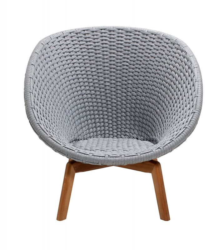 Peacock Outdoor Lounge Chair Rope Cane-Line light gray